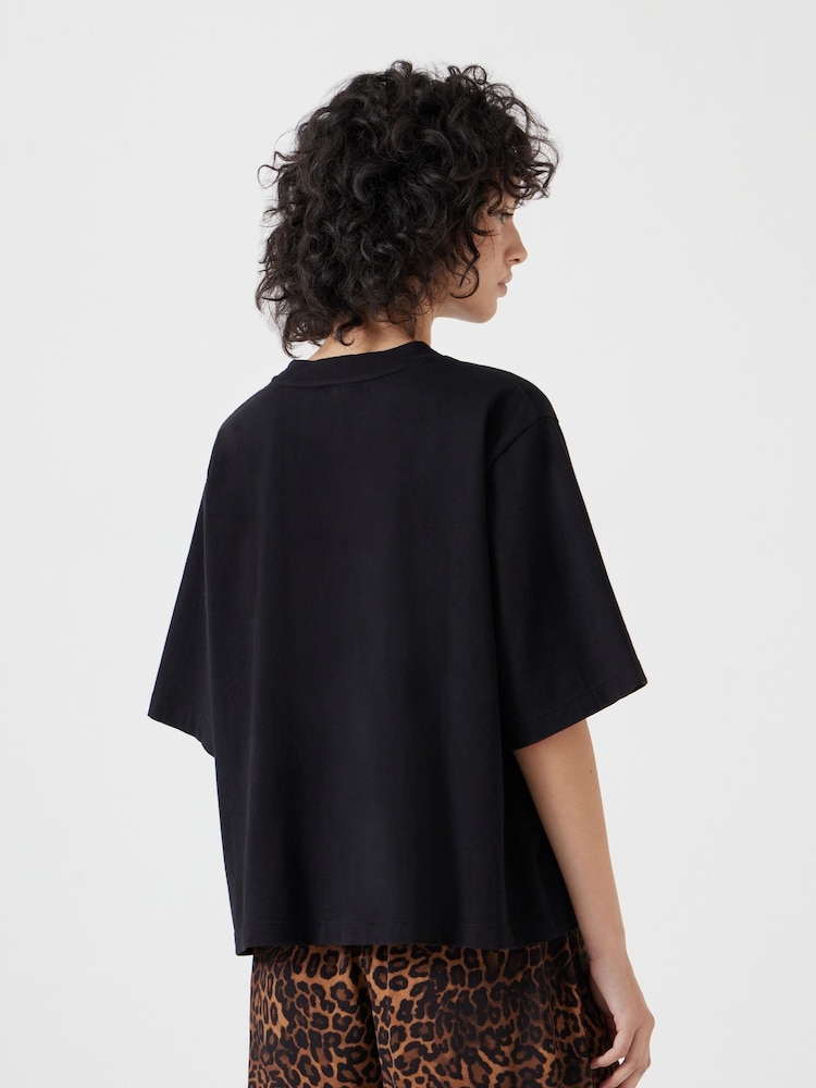 Hush Black Romina Heavyweight 100% Cotton T-Shirt - Image 3 of 5