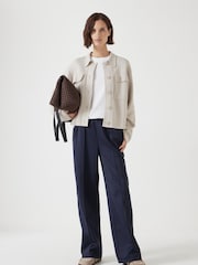 Hush Cream Knitted Button Through Shirt Jacket - Image 2 of 5