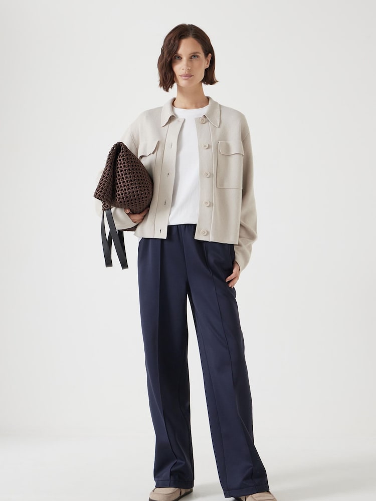Hush Cream Knitted Button Through Shirt Jacket - Image 2 of 5
