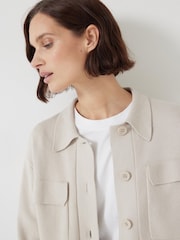 Hush Cream Knitted Button Through Shirt Jacket - Image 4 of 5