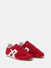 Hush Red Suede Slimline Retro Trainers - Image 4 of 5