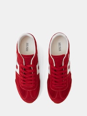 Hush Red Suede Slimline Retro Trainers - Image 5 of 5