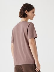 Hush Pink Metallic Print Oversized Graphic 100% Cotton T-Shirt - Image 3 of 6