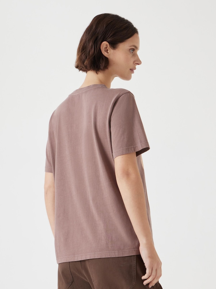 Hush Pink Metallic Print Oversized Graphic 100% Cotton T-Shirt - Image 3 of 6