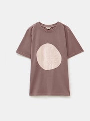 Hush Pink Metallic Print Oversized Graphic 100% Cotton T-Shirt - Image 6 of 6