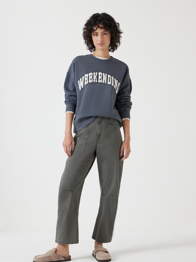 رمادي - Hush 100% Cotton Weekending Graphic Sweatshirt - صورة 2 من 5