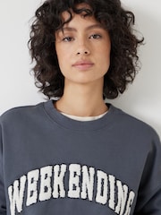 رمادي - Hush 100% Cotton Weekending Graphic Sweatshirt - صورة 4 من 5