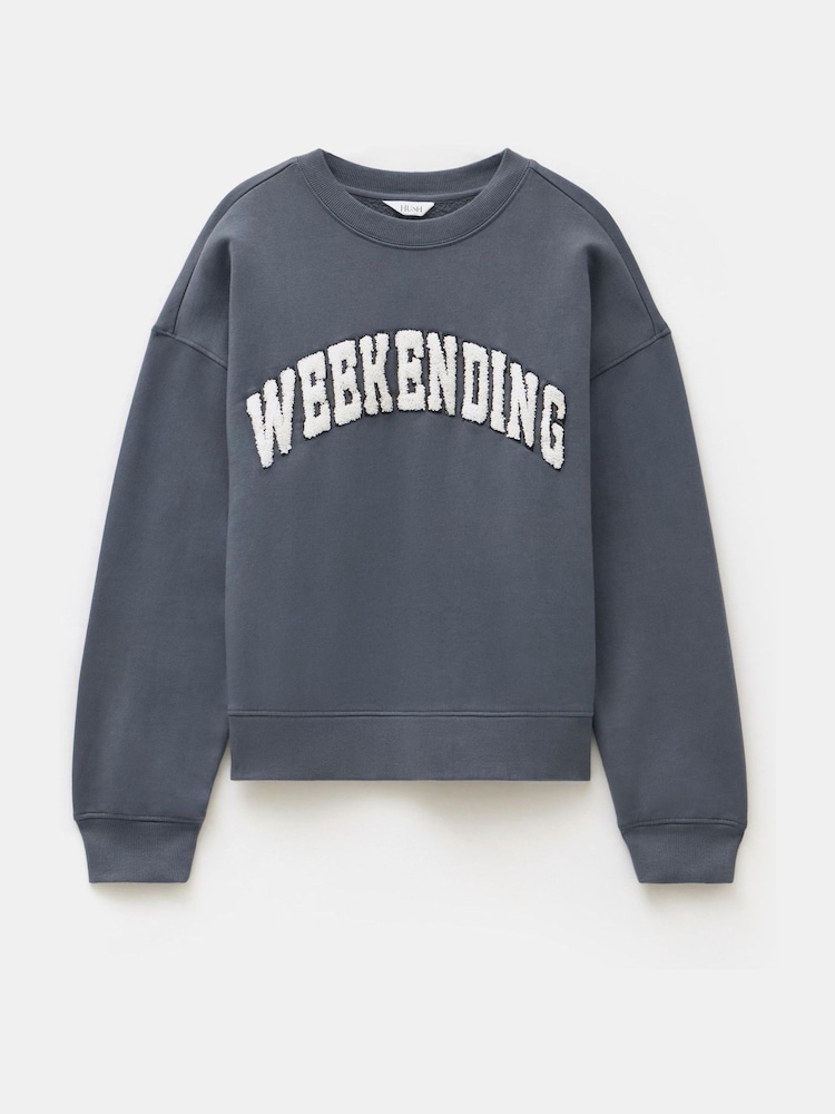 Gris - Hush 100% Cotton Weekending Graphic Sweatshirt - Imagen 5 de 5 Gris - Hush 100% Cotton Weekending Graphic Sweatshirt - Imagen 5 de 5