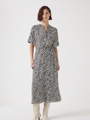 Hush Animal Printed Short Sleeve Midi Shirt Dress - Image 1 of 5