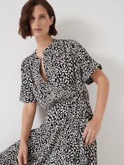 Hush Animal Printed Short Sleeve Midi Shirt Dress - Image 2 of 5