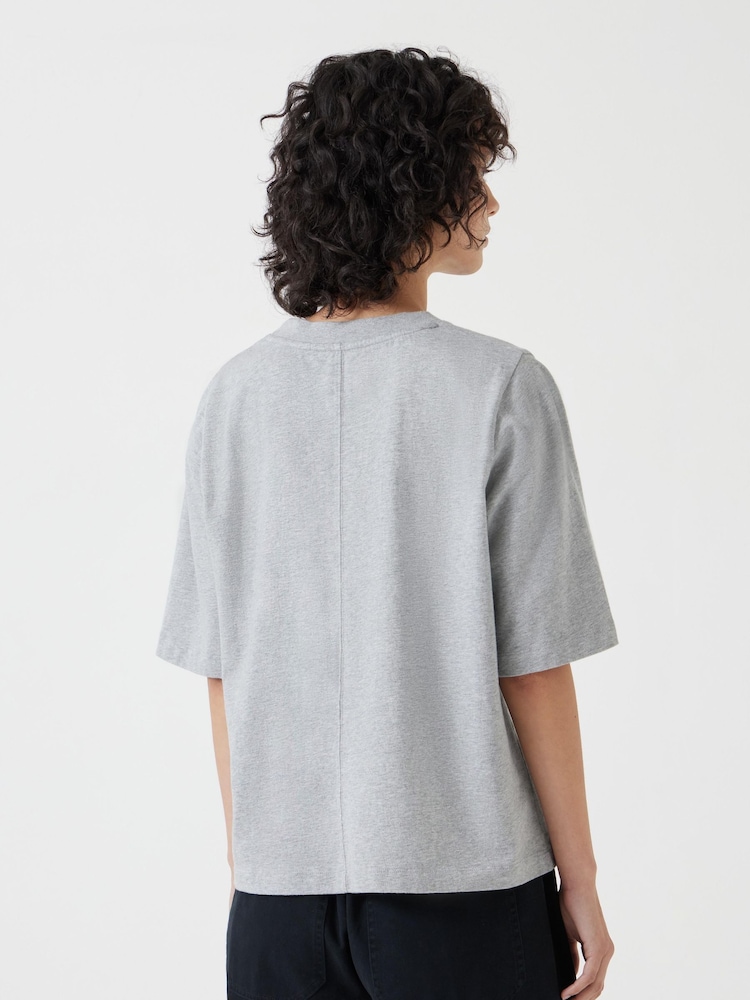 Hush Grey Romina Heavyweight 100% Cotton T-Shirt - Image 3 of 5