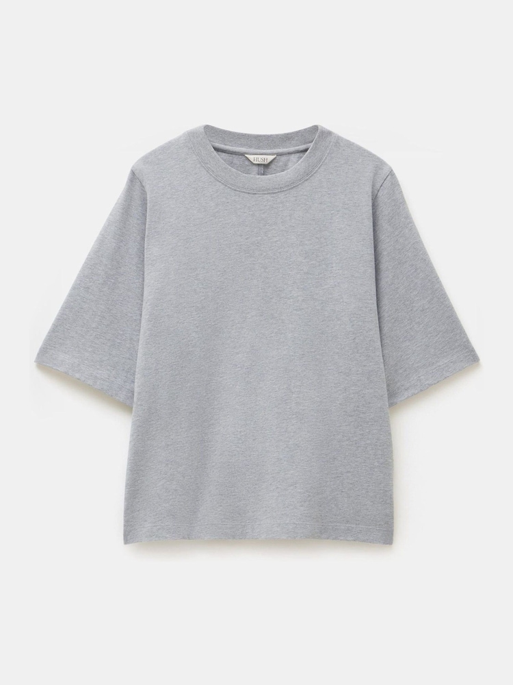 Hush Grey Romina Heavyweight 100% Cotton T-Shirt - Image 5 of 5
