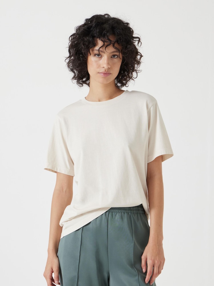 Hush Almond 100% Cotton Rosie Regular Fit T-Shirt - Image 1 of 5