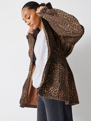 Hush Animal Print 100% Cotton Utility Parka Jacket - Image 1 of 7