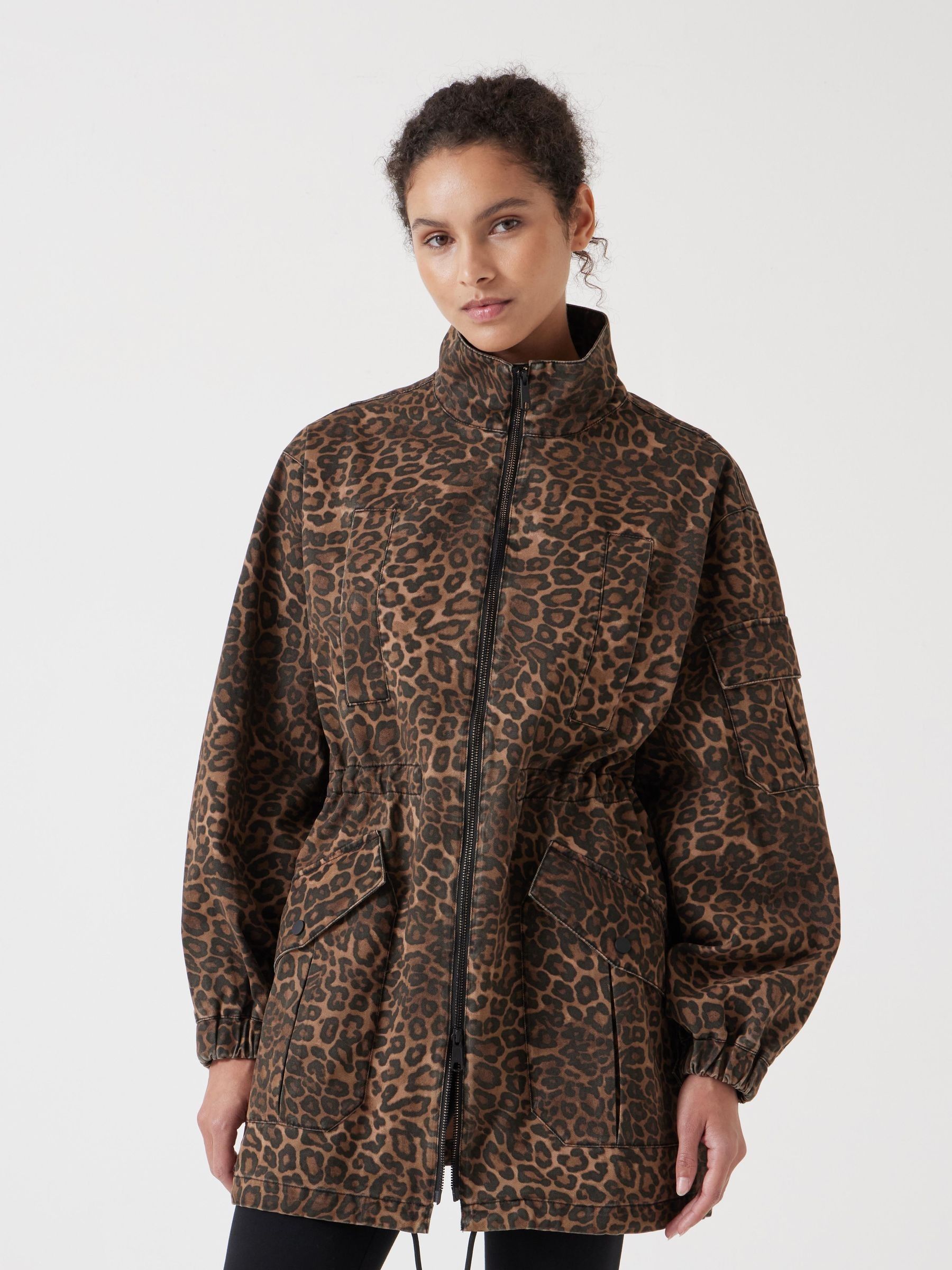 Buy Hush Animal Print 100% Cotton Utility Parka Jacket from