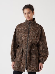 Hush Animal Print 100% Cotton Utility Parka Jacket - Image 2 of 7
