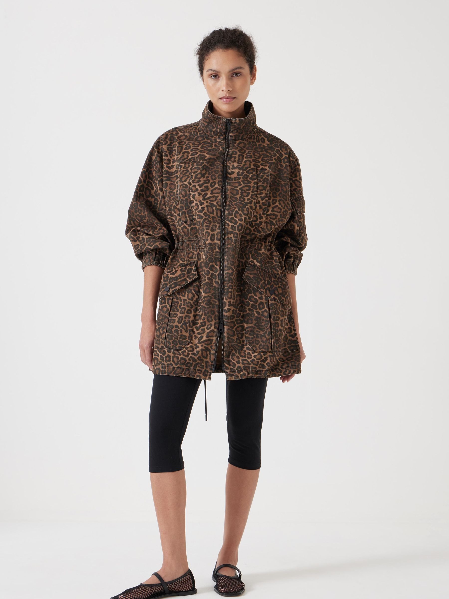 Buy Hush Animal Print 100% Cotton Utility Parka Jacket from