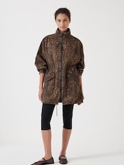 Hush Animal Print 100% Cotton Utility Parka Jacket - Image 3 of 7