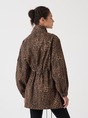 Hush Animal Print 100% Cotton Utility Parka Jacket - Image 4 of 7
