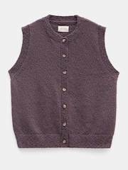 Hush Brown 100% Cotton Textured Button Through Tank Top - Image 5 of 5