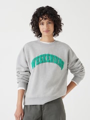 رمادي فاتح - Hush 100% Cotton Weekending Graphic Sweatshirt - صورة 1 من 5