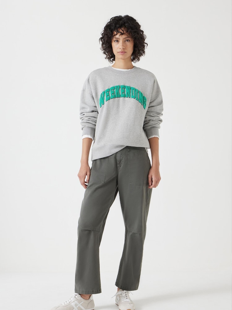 رمادي فاتح - Hush 100% Cotton Weekending Graphic Sweatshirt - صورة 2 من 5