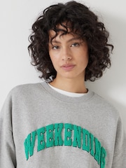 رمادي فاتح - Hush 100% Cotton Weekending Graphic Sweatshirt - صورة 4 من 5