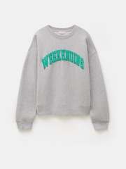 رمادي فاتح - Hush 100% Cotton Weekending Graphic Sweatshirt - صورة 5 من 5