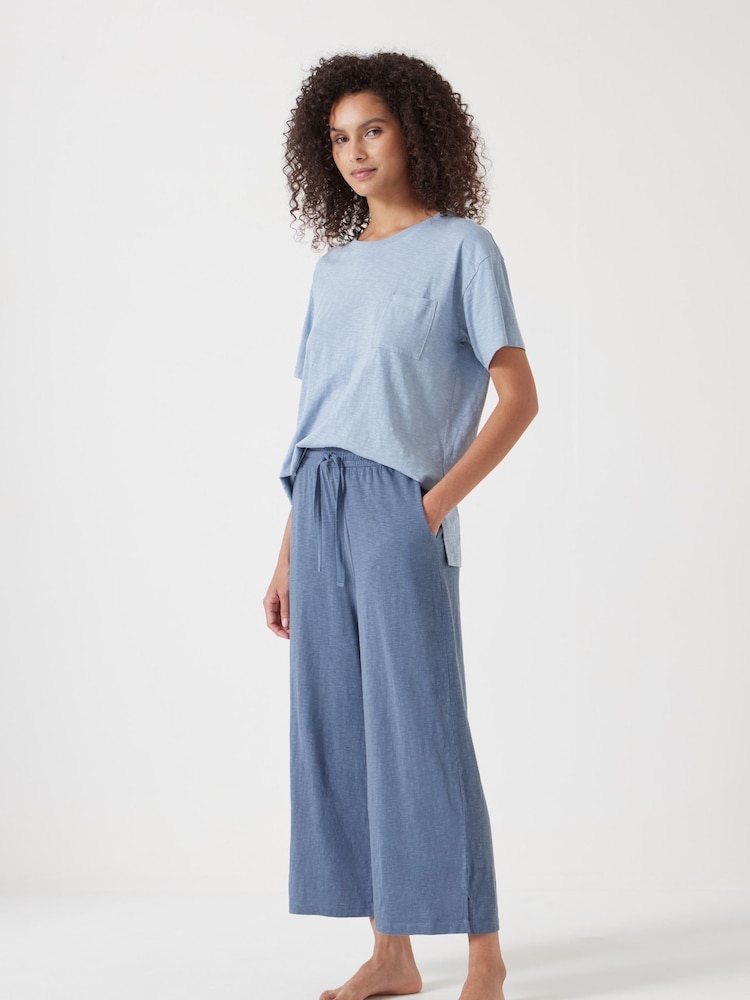 Hush Blue Mila 100% Cotton Culottes Pyjamas - Image 3 of 5