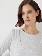 Hush Grey Double Layer Long Sleeve Top - Image 4 of 5