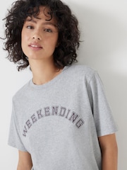 Hush Grey 100% Cotton Weekending Graphic T-Shirt - Image 4 of 5