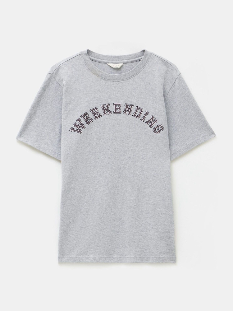 Hush Grey 100% Cotton Weekending Graphic T-Shirt - Image 5 of 5