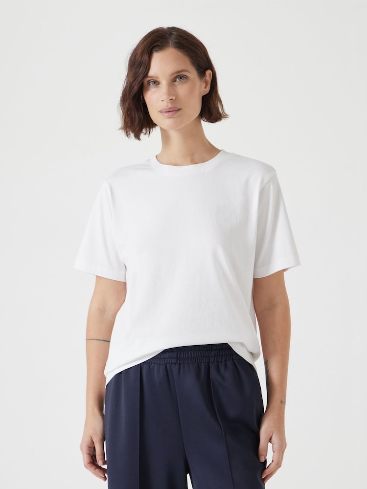 Hush White 100% Cotton Rosie Regular Fit T-Shirt - Image 1 of 5