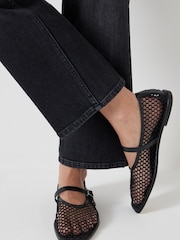 Hush Black Mesh Mary Jane Ballerina Flats - Image 2 of 5