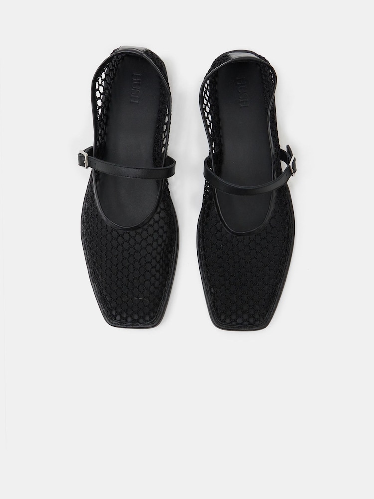 Hush Black Mesh Mary Jane Ballerina Flats - Image 5 of 5