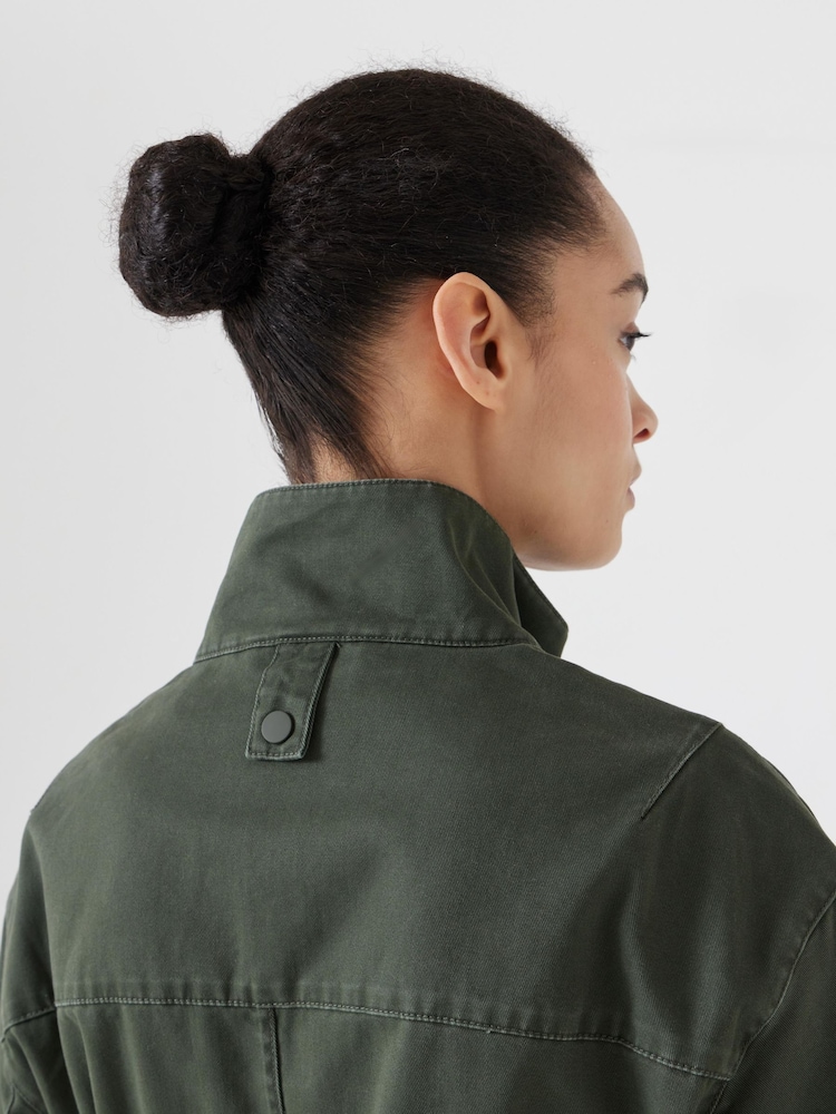 Hush Green 100% Cotton Utility Parka Jacket - Image 2 of 7