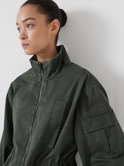 Hush Green 100% Cotton Utility Parka Jacket - Image 5 of 7