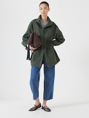 Hush Green 100% Cotton Utility Parka Jacket - Image 6 of 7
