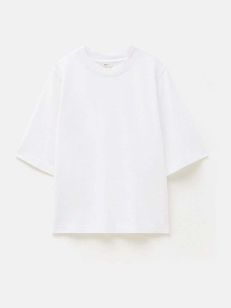 Hush White Romina Heavyweight 100% Cotton T-Shirt - Image 5 of 5
