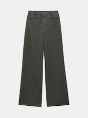 Hush Green 100% Cotton Rowan Flared Trousers - Image 5 of 5