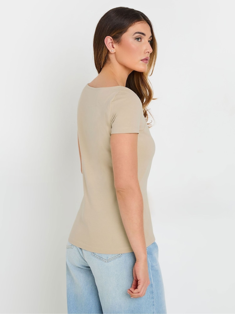 Long Tall Sally Red Square Neck T-Shirts 2 Pack - Image 2 of 8 Long Tall Sally Red Square Neck T-Shirts 2 Pack - Image 2 of 8