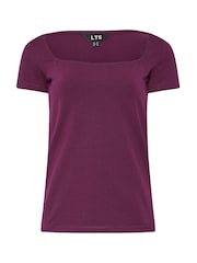 Long Tall Sally Red Square Neck T-Shirts 2 Pack - Image 8 of 8