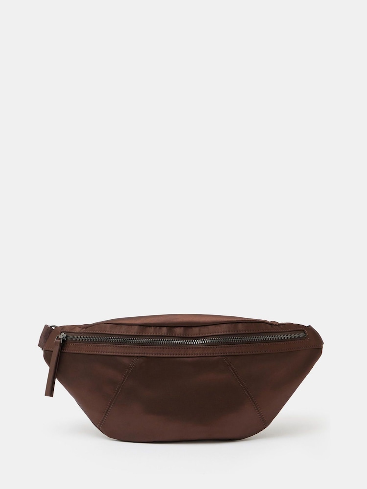 Hush Brown Leopard Print Satin Cross-Body Bag - Image 1 of 4