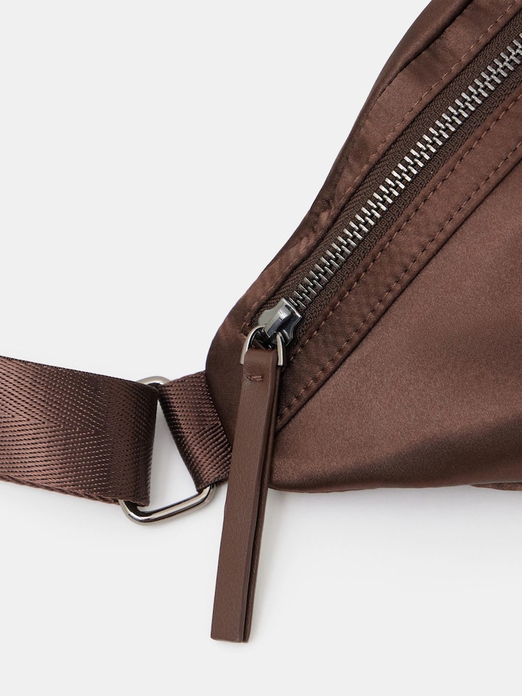 Hush Brown Leopard Print Satin Cross-Body Bag - Image 3 of 4