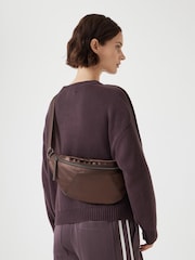 Hush Brown Leopard Print Satin Cross-Body Bag - Image 4 of 4