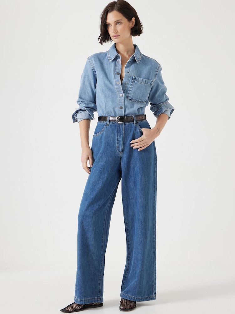 Hush Two Tone Evelyn Denim Jumpsuit - Imagen 1 de 5