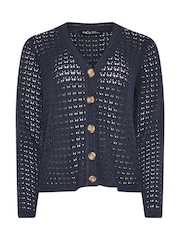 modra - M&Co Button Crochet Cardigan - Slika 5 iz 5