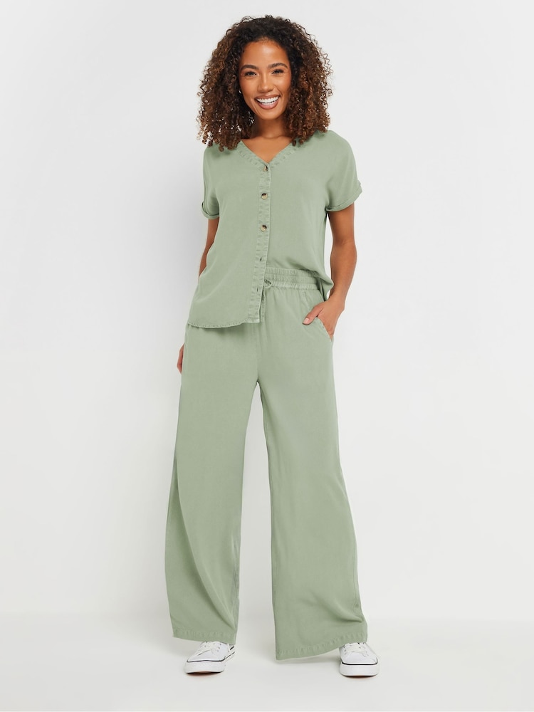 M&Co Green Acid Wash Button Through Blouse - Image 2 of 5
