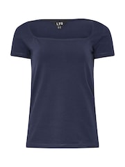 Long Tall Sally Blue Square Neck T-Shirts 2 Pack - Image 7 of 8