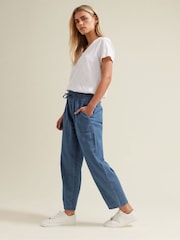 M&Co Blue Petite Dark Wash Joggers - Image 3 of 6